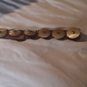 Vintage leather and copper belt